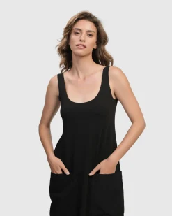 Women Alembika Dresses<Urban Maxi Tank Dress, Black