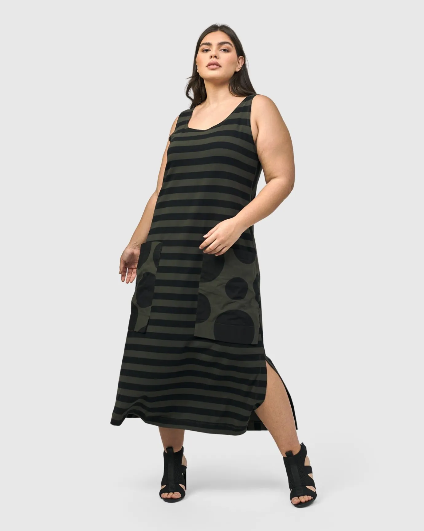 Women Alembika Plus<Urban Maxi Tank Dress, Khaki