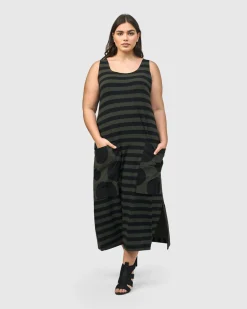 Women Alembika Plus<Urban Maxi Tank Dress, Khaki