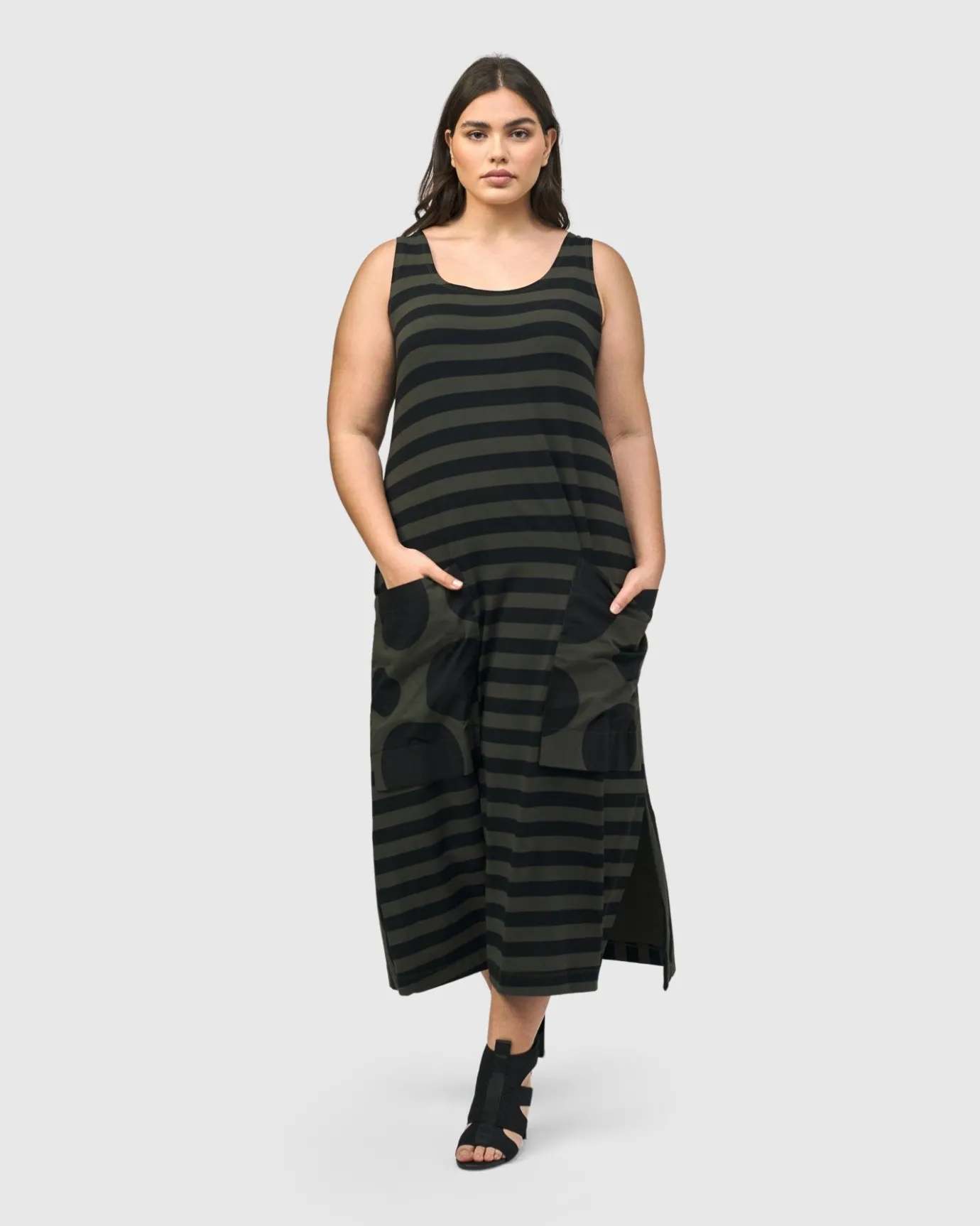 Women Alembika Plus<Urban Maxi Tank Dress, Khaki