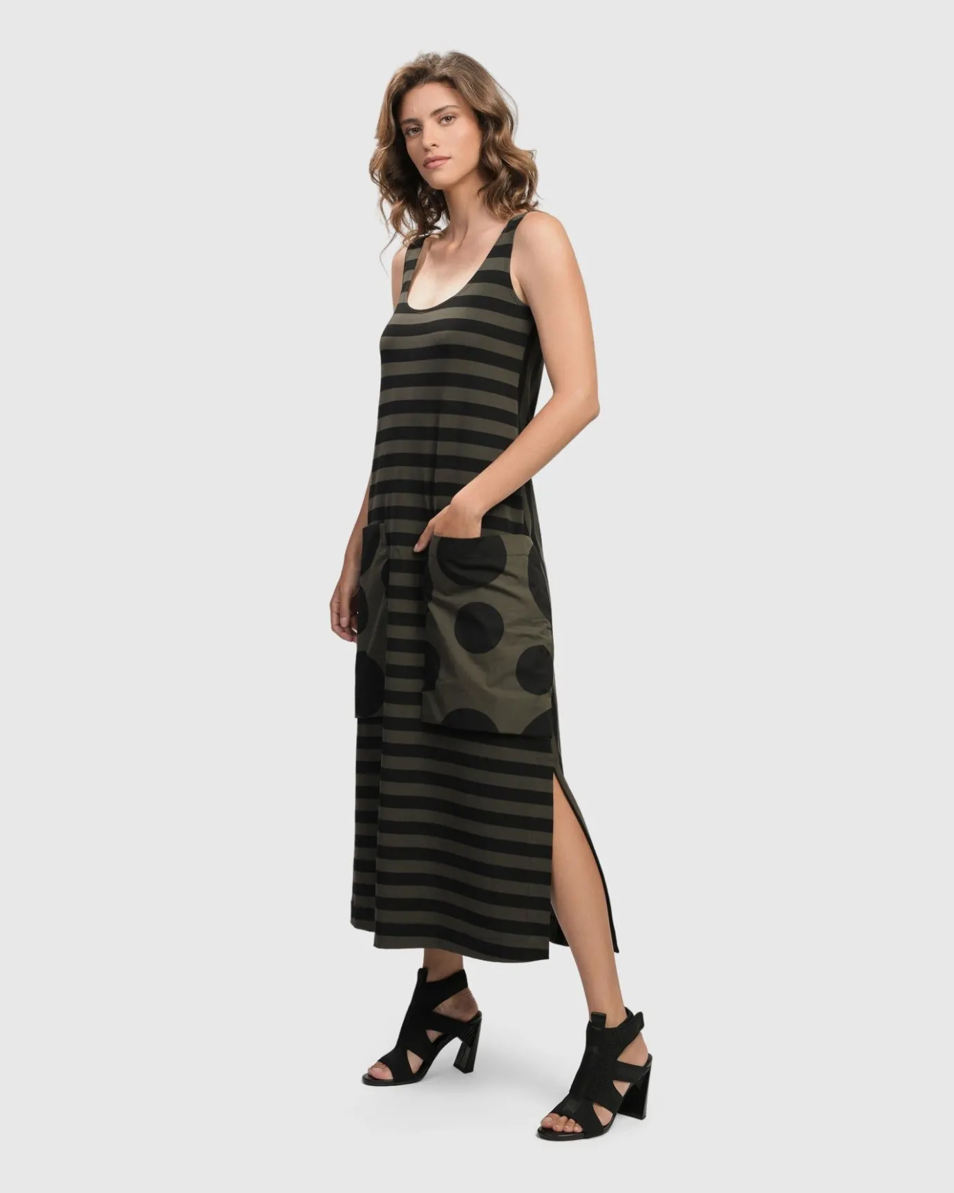 Women Alembika Plus<Urban Maxi Tank Dress, Khaki