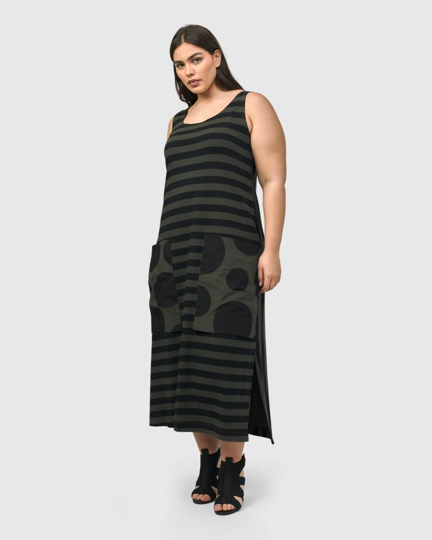 Women Alembika Plus<Urban Maxi Tank Dress, Khaki