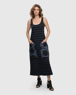 Women Alembika Dresses<Urban Maxi Tank Dress, Navy