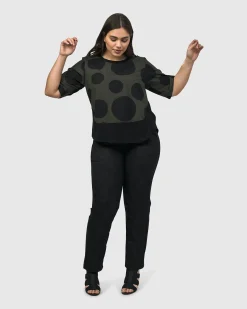 Women Alembika Plus<Urban Miyazaki Dots Tee, Khaki