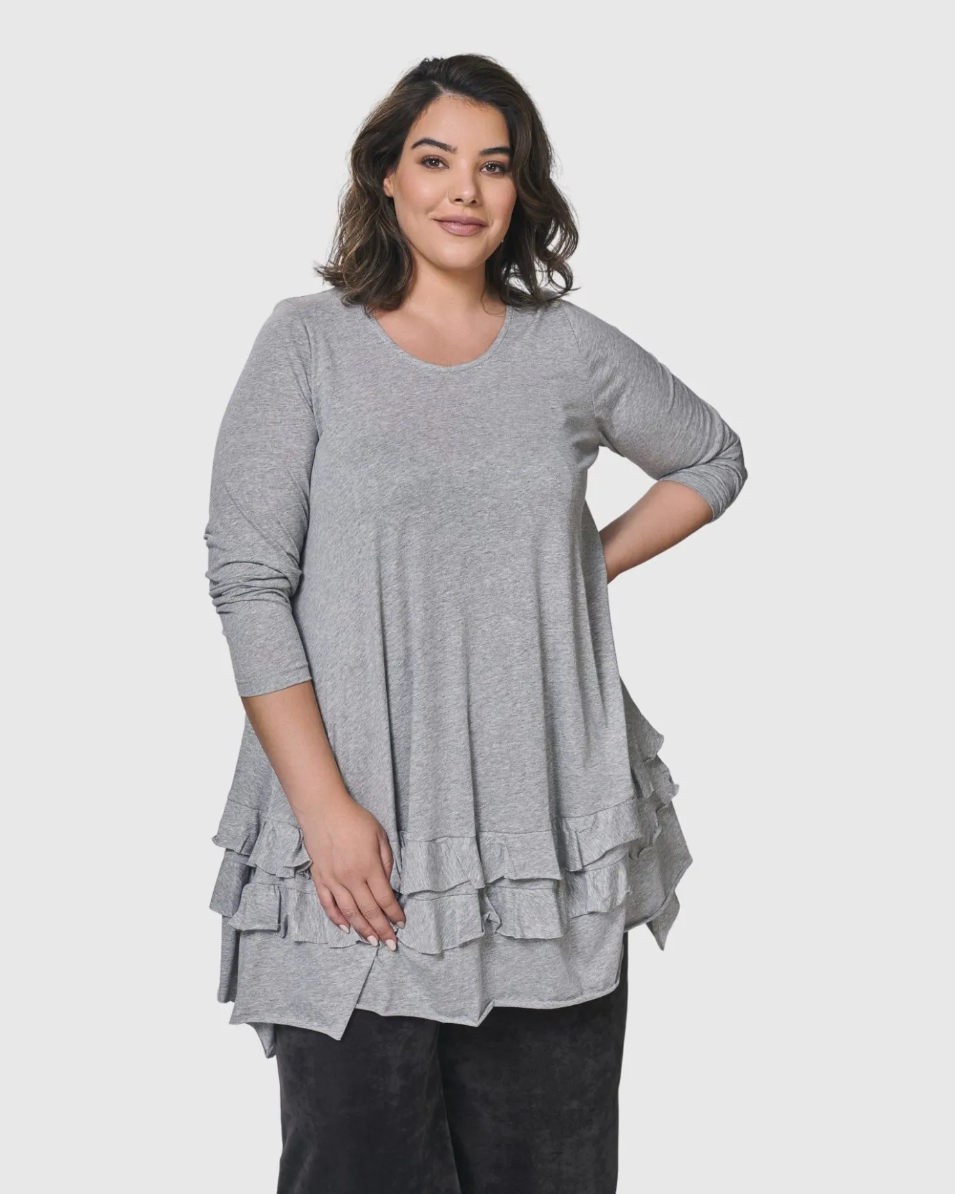 Women Alembika Plus<Urban Options Top, Gray