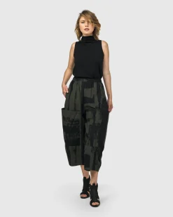 Women Alembika Pants & Skirts<Urban Origami Barrel Pants, Khaki