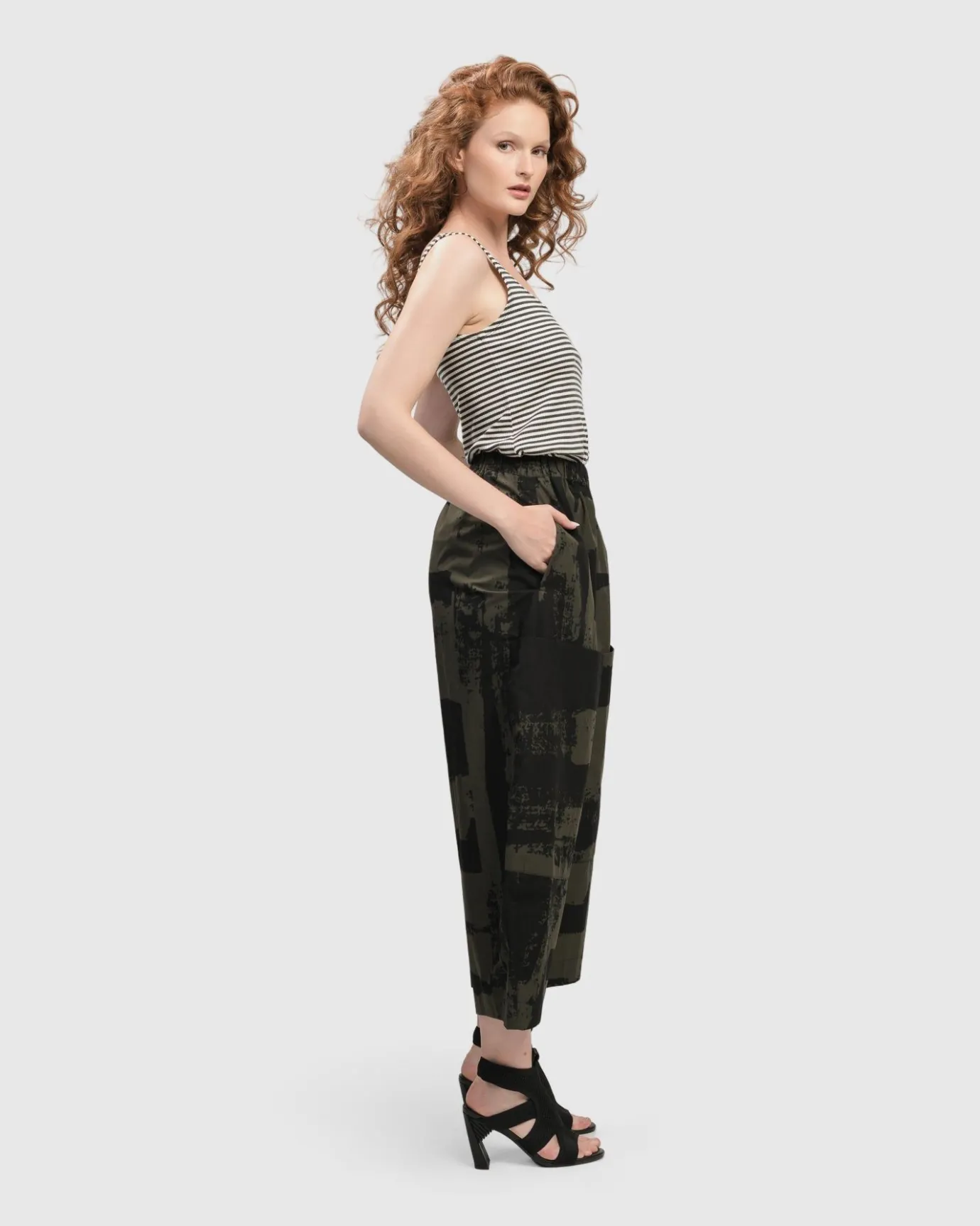 Women Alembika Plus<Urban Origami Barrel Pants, Khaki
