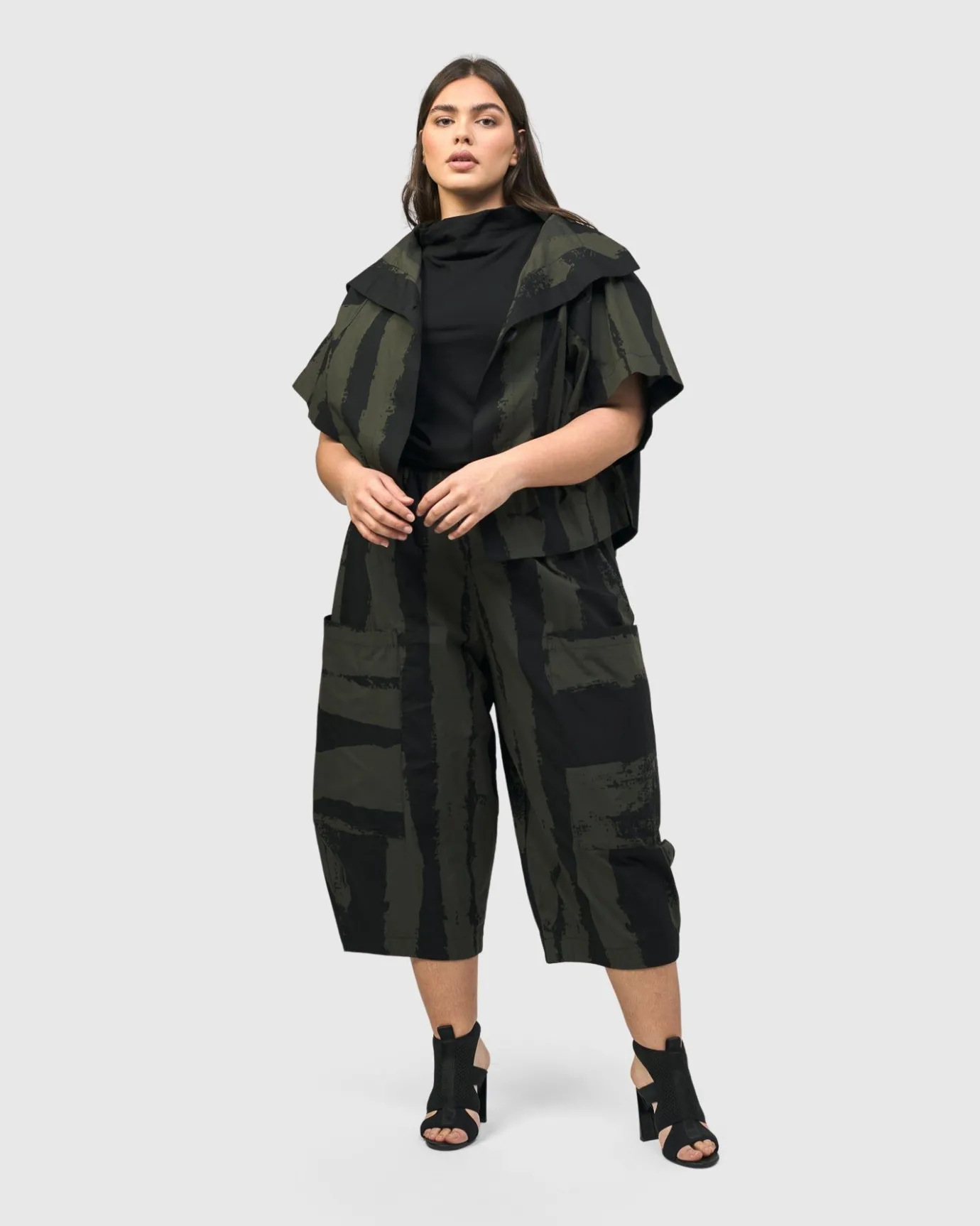 Women Alembika Plus<Urban Origami Barrel Pants, Khaki