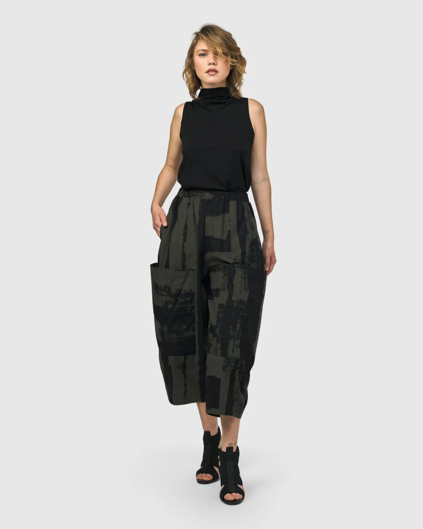 Women Alembika Plus<Urban Origami Barrel Pants, Khaki