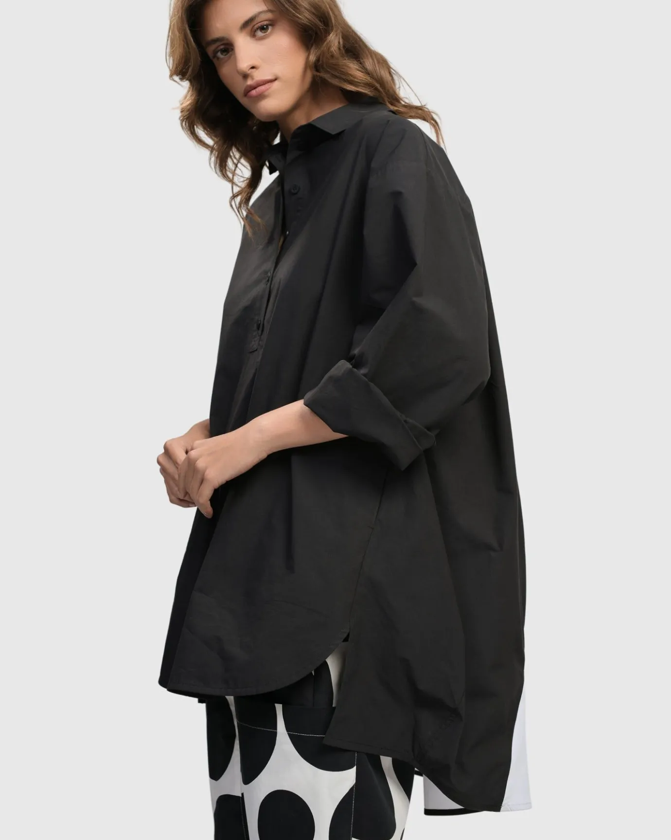 Women Alembika Plus<Urban Oversized Trapeze Shirt, Black