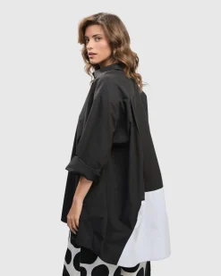 Women Alembika Plus<Urban Oversized Trapeze Shirt, Black