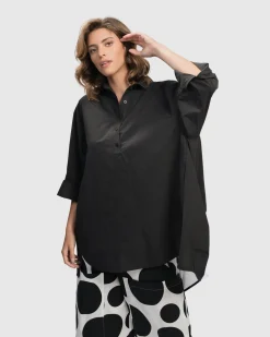 Women Alembika Plus<Urban Oversized Trapeze Shirt, Black