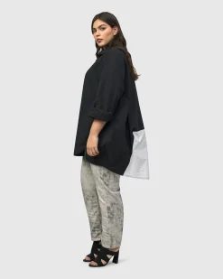 Women Alembika Plus<Urban Oversized Trapeze Shirt, Black