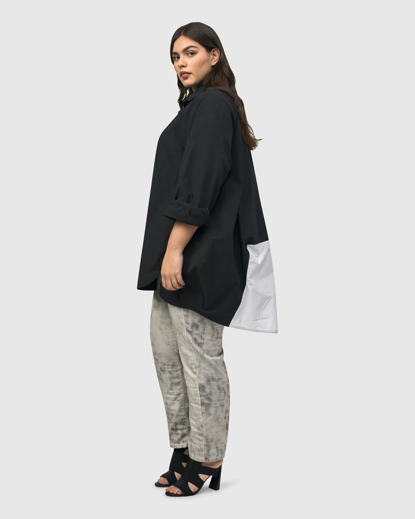 Women Alembika Plus<Urban Oversized Trapeze Shirt, Black