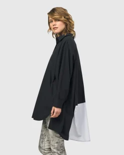 Women Alembika Tops & Tunics<Urban Oversized Trapeze Shirt, Black