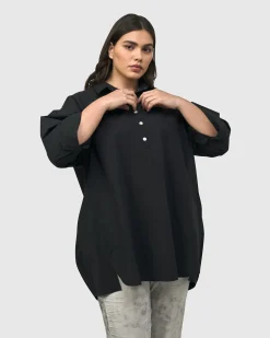 Women Alembika Tops & Tunics<Urban Oversized Trapeze Shirt, Black
