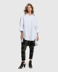 Women Alembika Tops & Tunics<Urban Oversized Trapeze Shirt, White