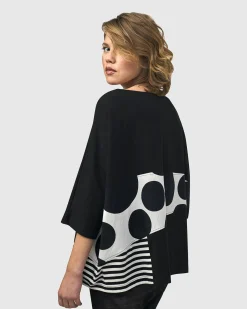 Women Alembika Tops & Tunics<Urban Rockefeller Dots Boxy Tee, Mono