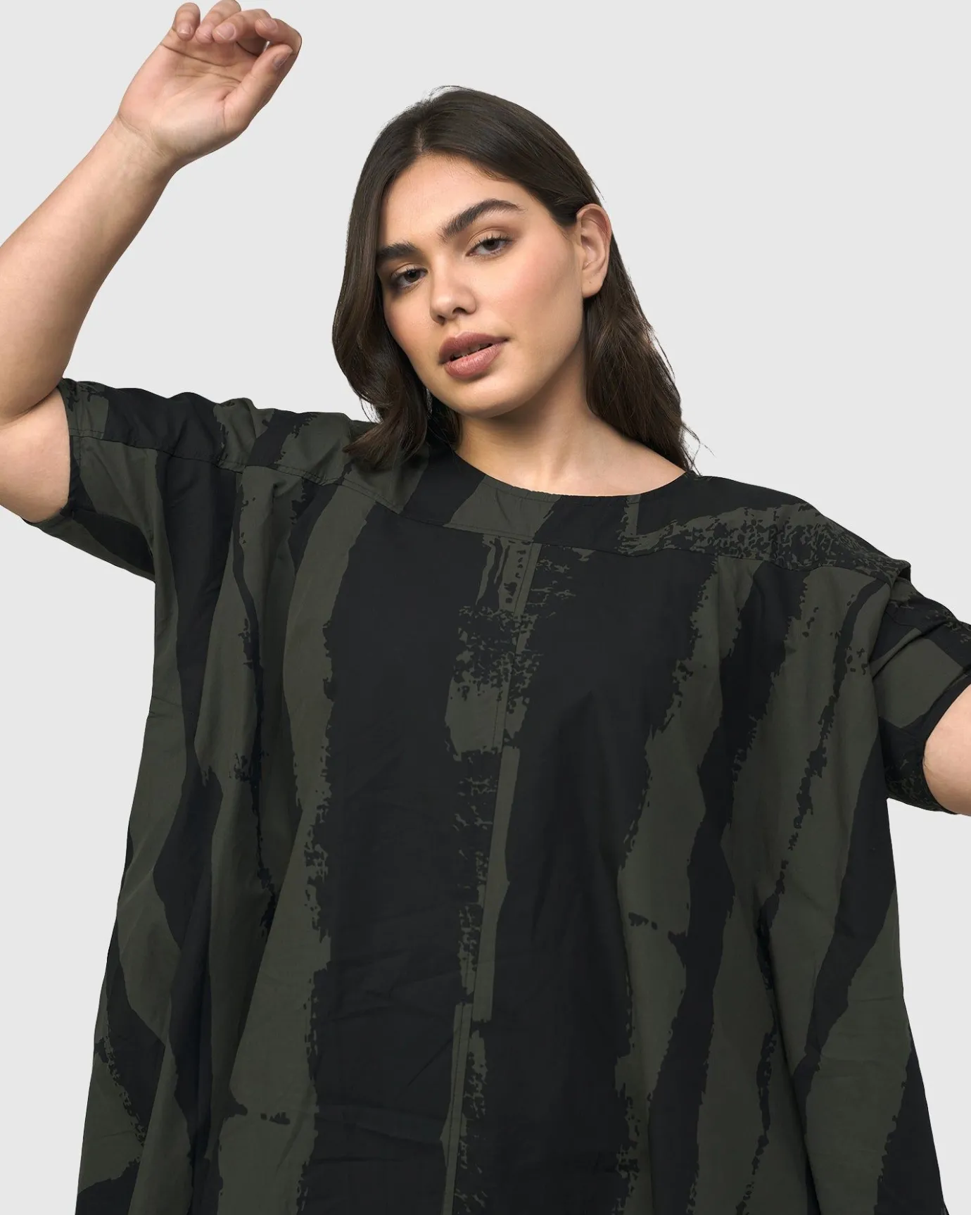 Women Alembika Plus<Urban Sake Muumuu Dress, Khaki