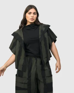 Women Alembika Plus<Urban Sakura Cape Jacket, Khaki