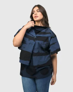 Women Alembika Plus<Urban Samba Cape Jacket, Navy