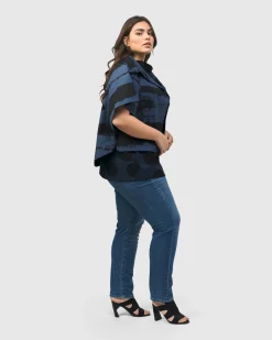 Women Alembika Plus<Urban Samba Cape Jacket, Navy