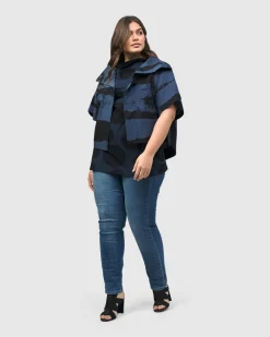 Women Alembika Plus<Urban Samba Cape Jacket, Navy