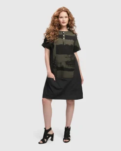 Women Alembika Plus<Urban Sapporo Shift Dress, Khaki