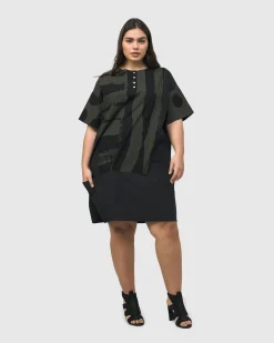 Women Alembika Plus<Urban Sapporo Shift Dress, Khaki