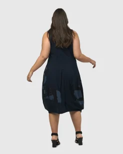 Women Alembika Plus<Urban Sleeveless Cocoon Dress, Navy