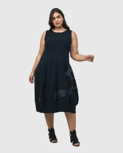 Women Alembika Dresses<Urban Sleeveless Cocoon Dress, Navy