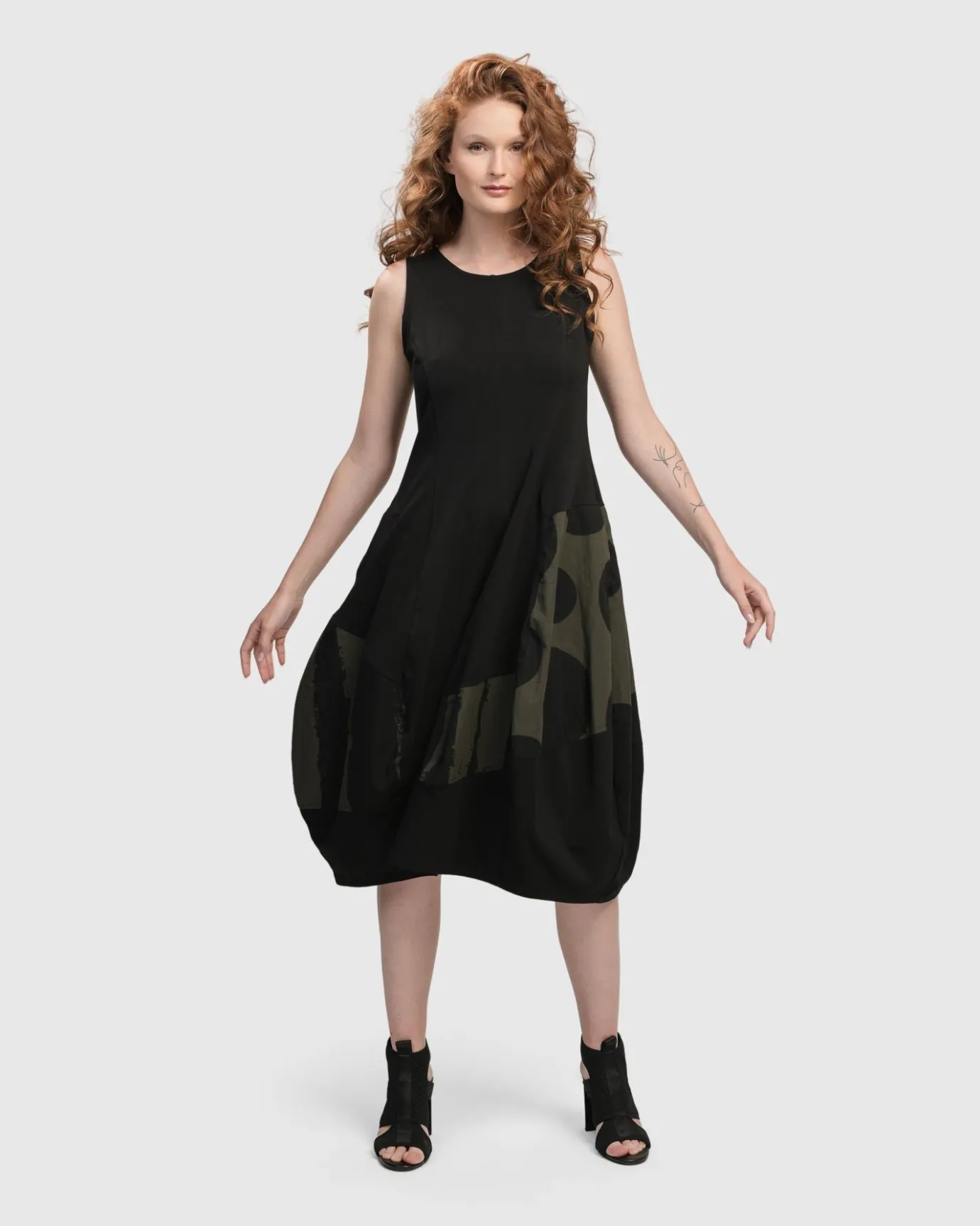 Women Alembika Dresses<Urban Sleeveless Cocoon Dress, Khaki