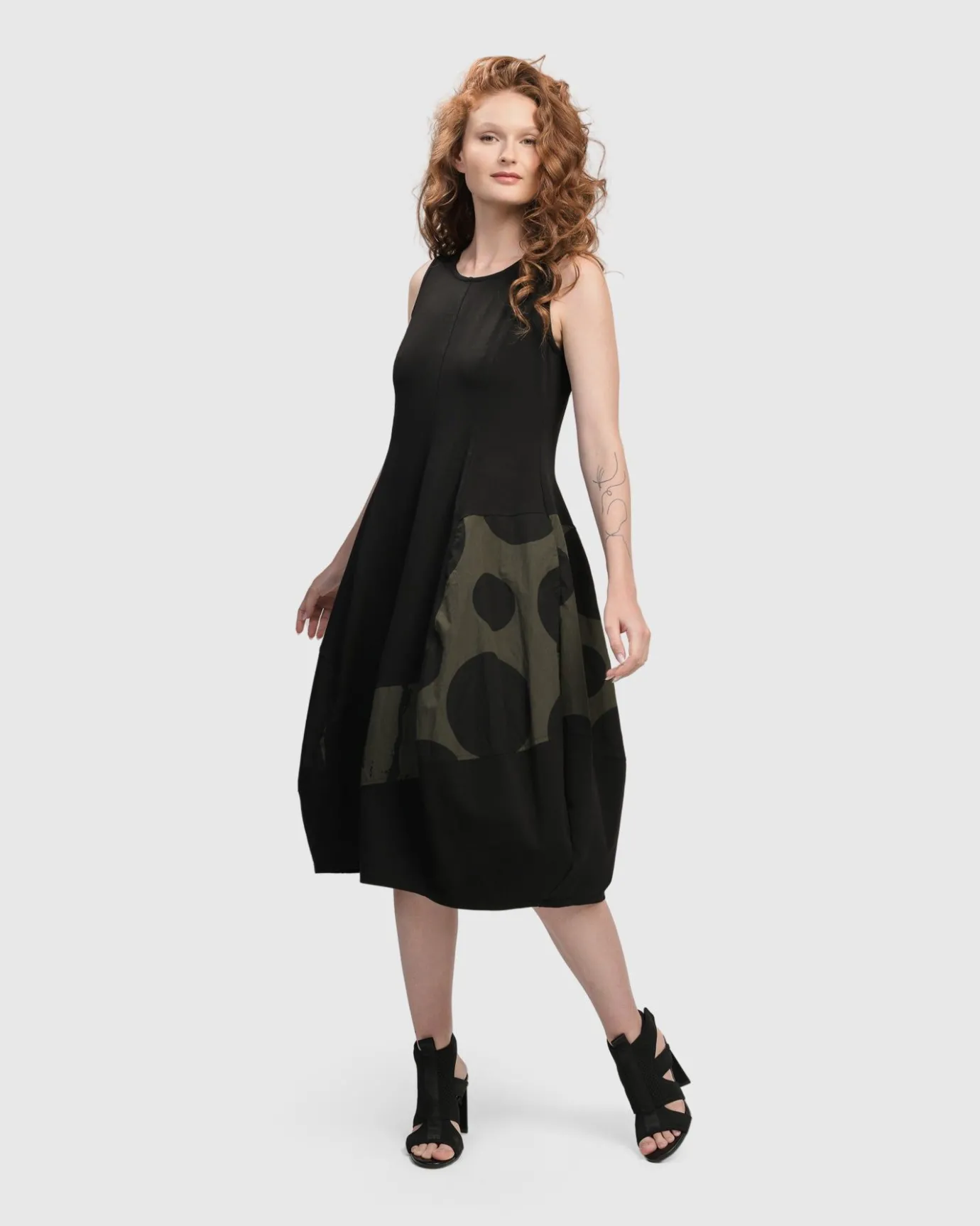 Women Alembika Dresses<Urban Sleeveless Cocoon Dress, Khaki