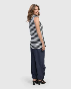 Women Alembika Tops & Tunics<Urban Sleeveless Mockneck Top, Navy