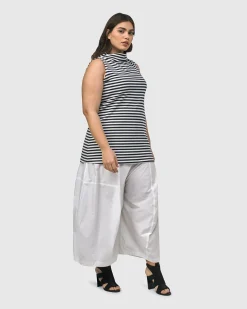 Women Alembika Plus<Urban Sleeveless Mockneck Top, Navy