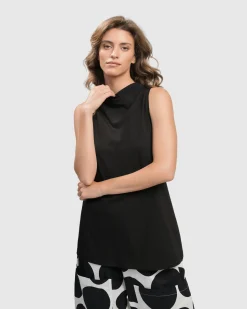 Women Alembika Plus<Urban Sleeveless Mockneck Top, Black