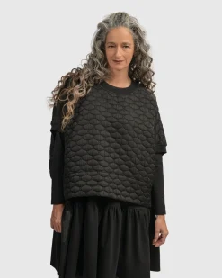 Women Alembika Plus<Urban Soft Punk Top, Black