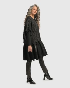 Women Alembika Plus<Urban Soft Punk Top, Black