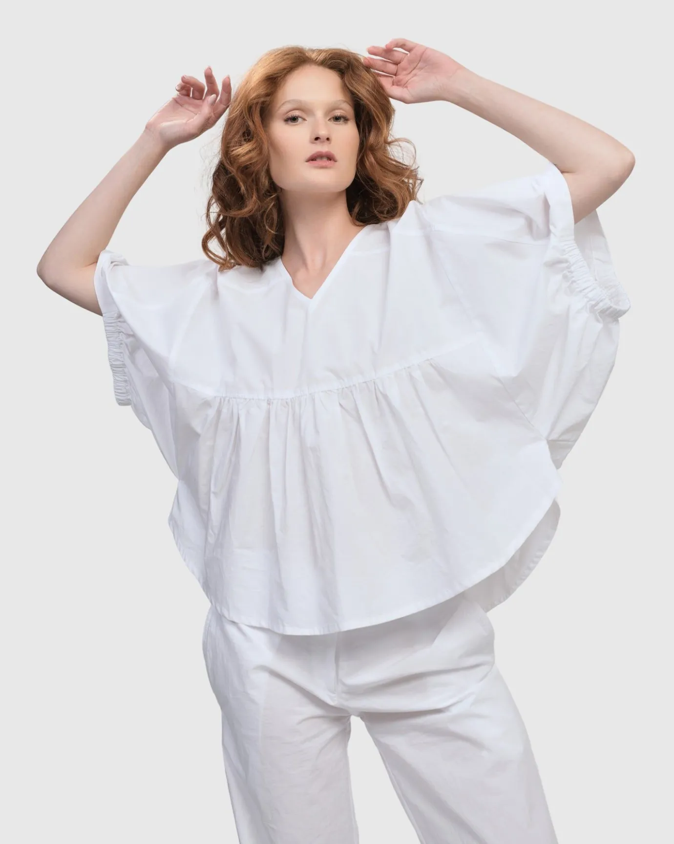 Women Alembika Plus<Urban Sophisticate Butterfly Blouse, White