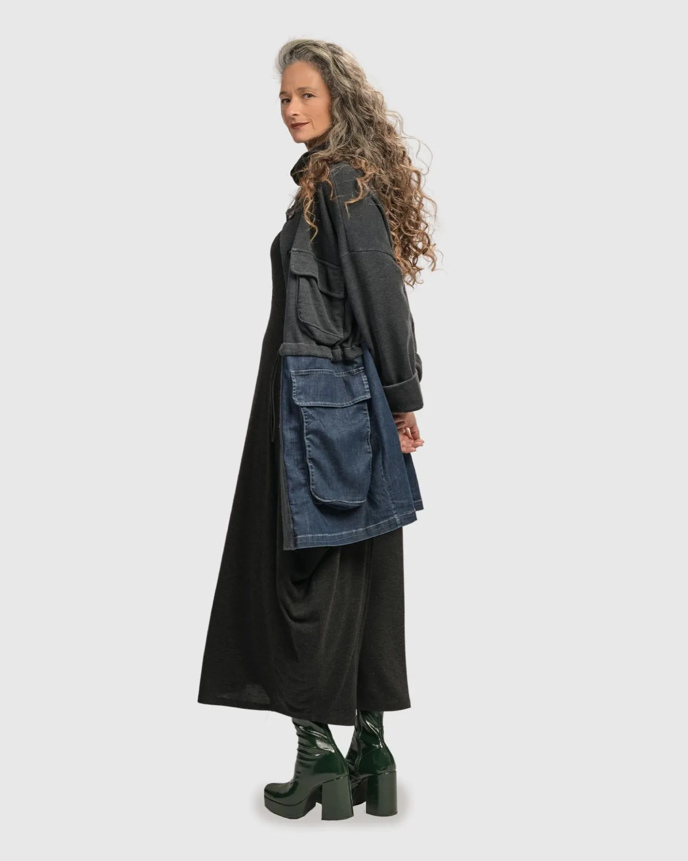 Women Alembika Jackets<Urban Strut Boxy Coat, Denim