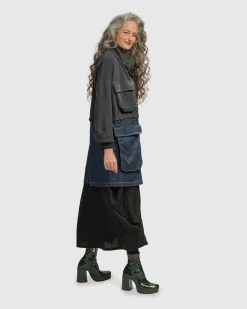 Women Alembika Jackets<Urban Strut Boxy Coat, Denim