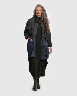 Women Alembika Jackets<Urban Strut Boxy Coat, Denim