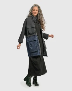 Women Alembika Jackets<Urban Strut Boxy Coat, Denim