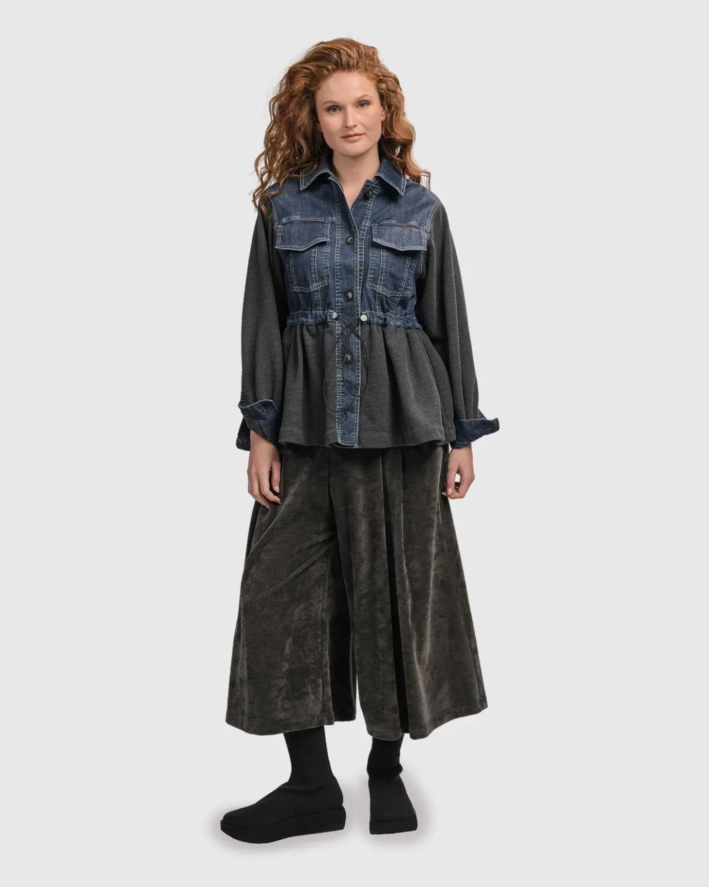 Women Alembika Jackets<Urban Strut Ruched Jacket, Denim