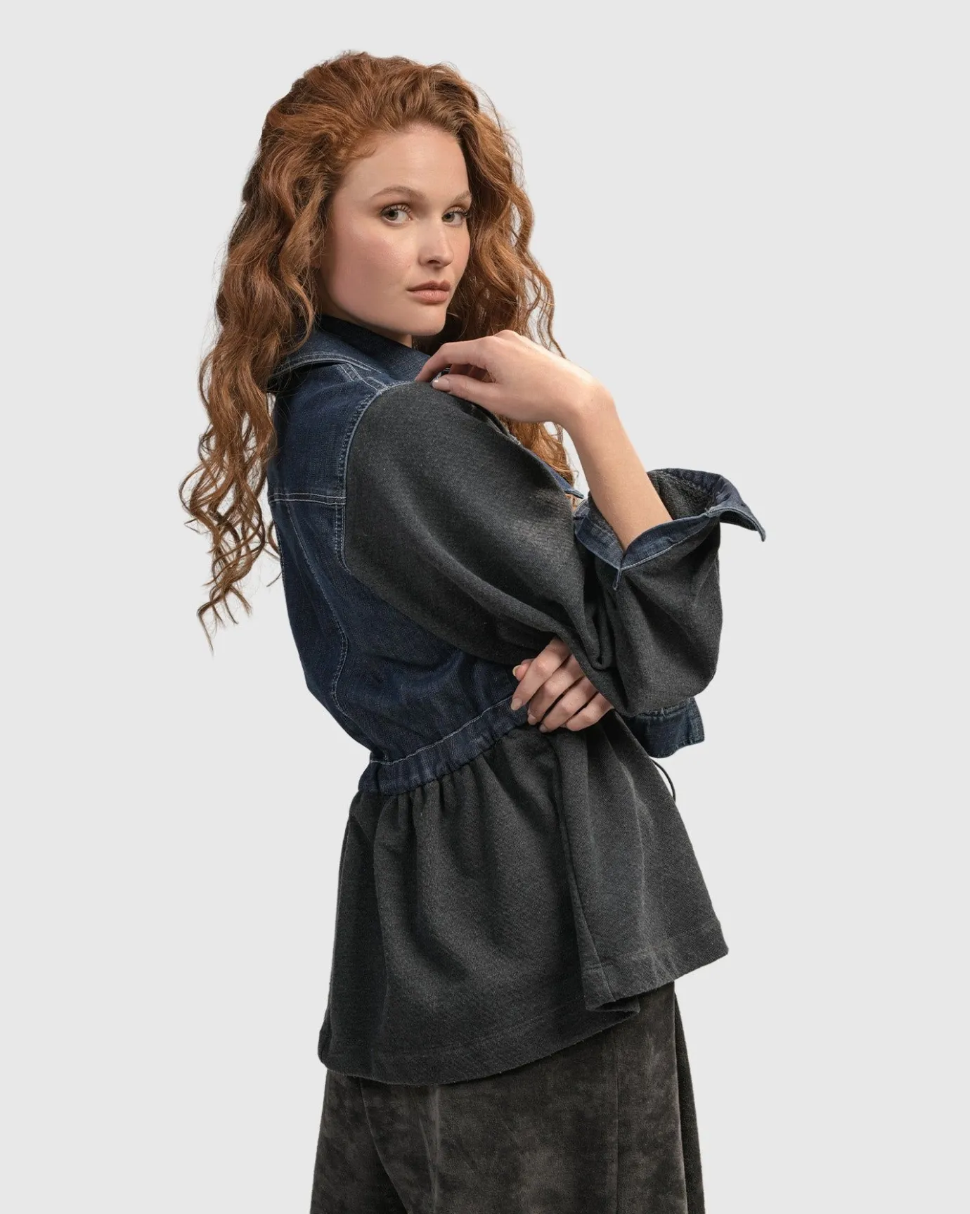 Women Alembika Jackets<Urban Strut Ruched Jacket, Denim