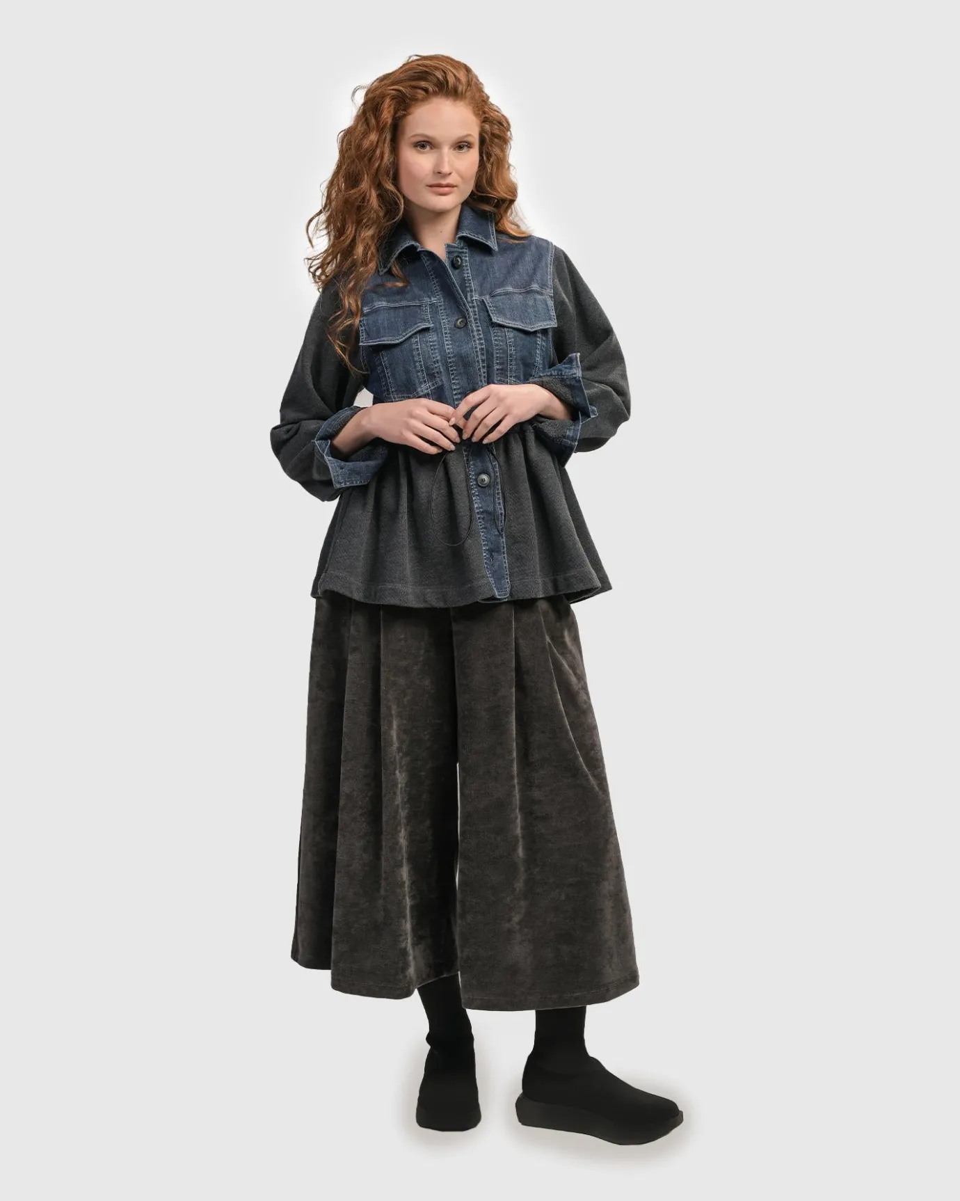 Women Alembika Jackets<Urban Strut Ruched Jacket, Denim