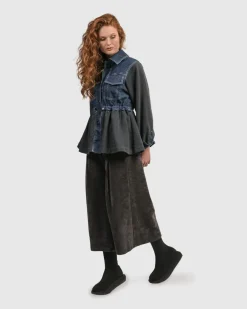 Women Alembika Jackets<Urban Strut Ruched Jacket, Denim