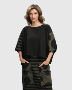 Women Alembika Tops & Tunics<Urban Suntory Cropped Tee, Khaki