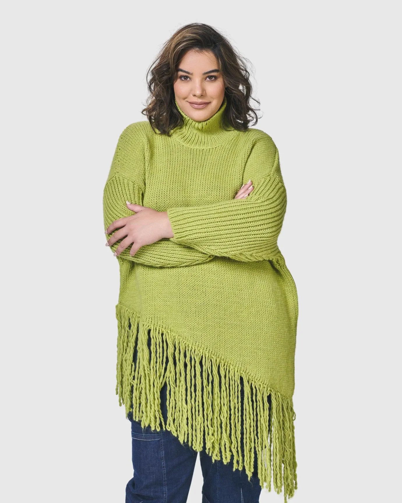 Women Alembika Plus<Urban Turtleneck Tunic Top, Lime