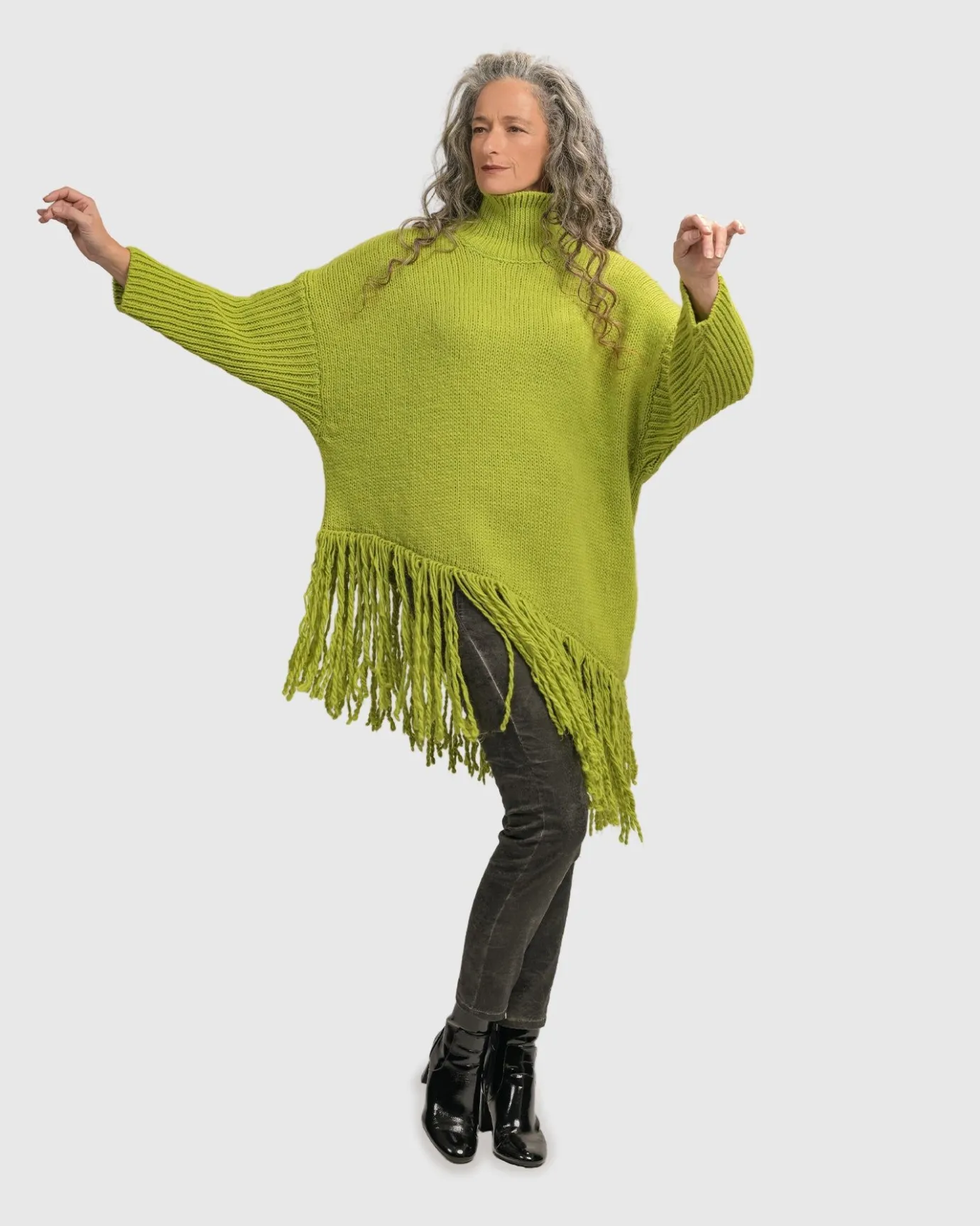 Women Alembika Plus<Urban Turtleneck Tunic Top, Lime